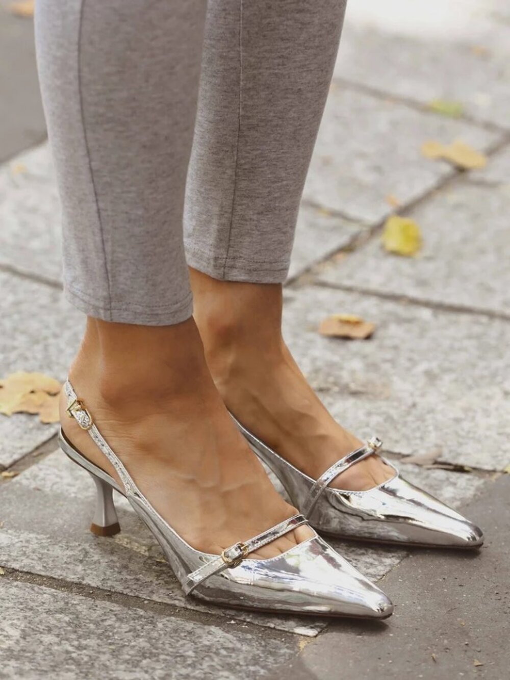 Larroude Ines Pump In Silver Specchio - Picture 4 of 4